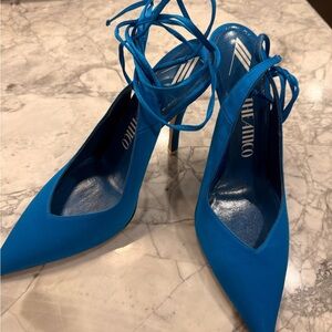 The Attico Striking Blue Lace-Up Heels